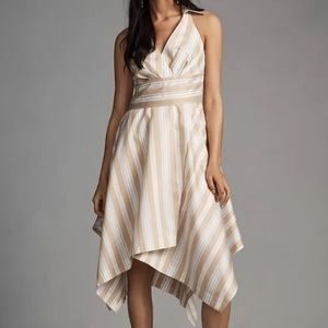 Maeve Anthropologie Asymmetrical Dress size 6 small New beige white GORGEOUS HTF